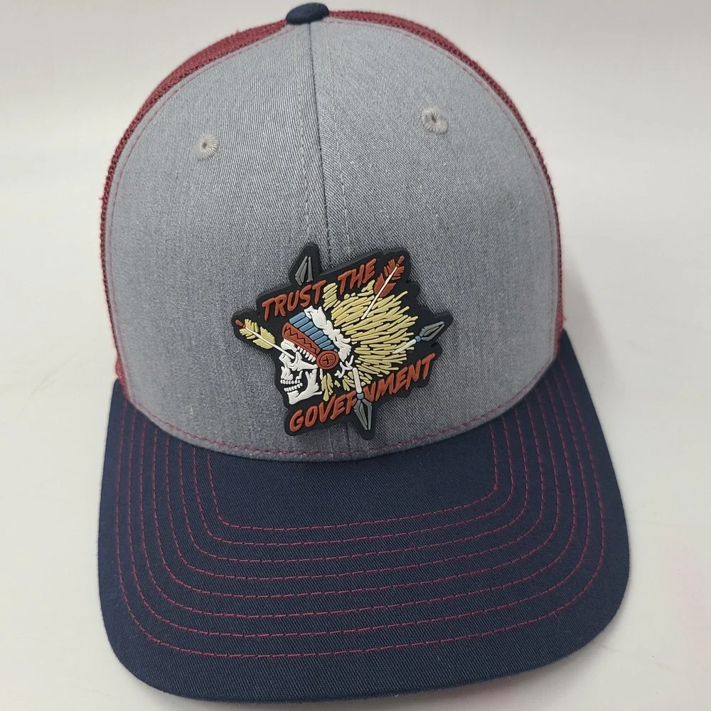 Shield Republic Hat Trust The Government Snapback Trucker Mesh Gray Blue Red Men